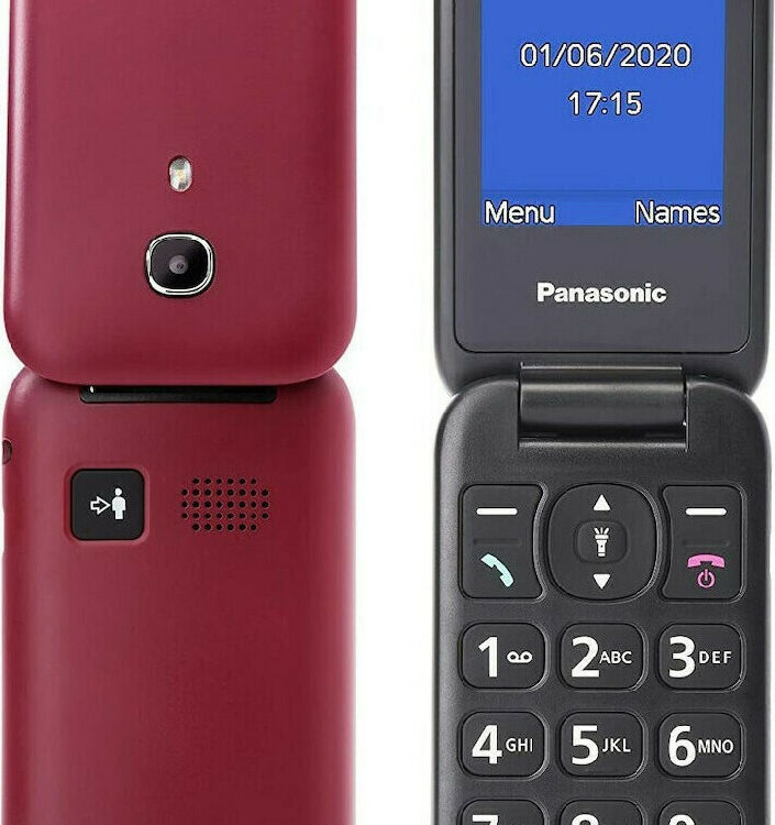 Panasonic KX-TU400 Single SIM Κινητό με Μεγάλα Κουμπιά Κόκκινο