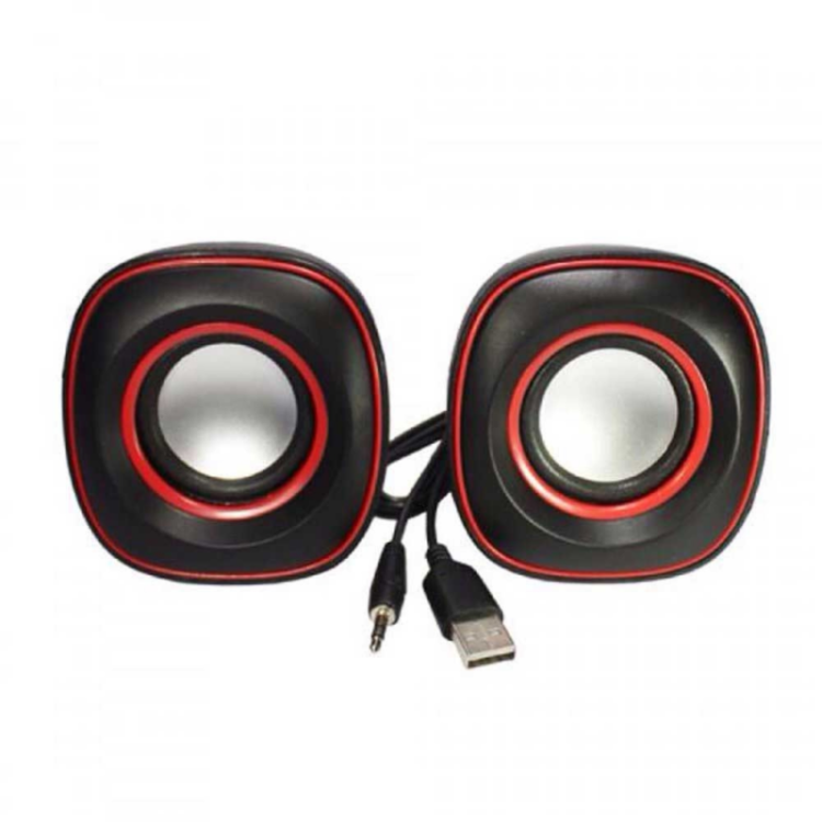 Ηχείο Stereo Multimedia Leerfei D-015 με σύνδεση 3.5mm και USB φόρτιση, 5W Μαύρο