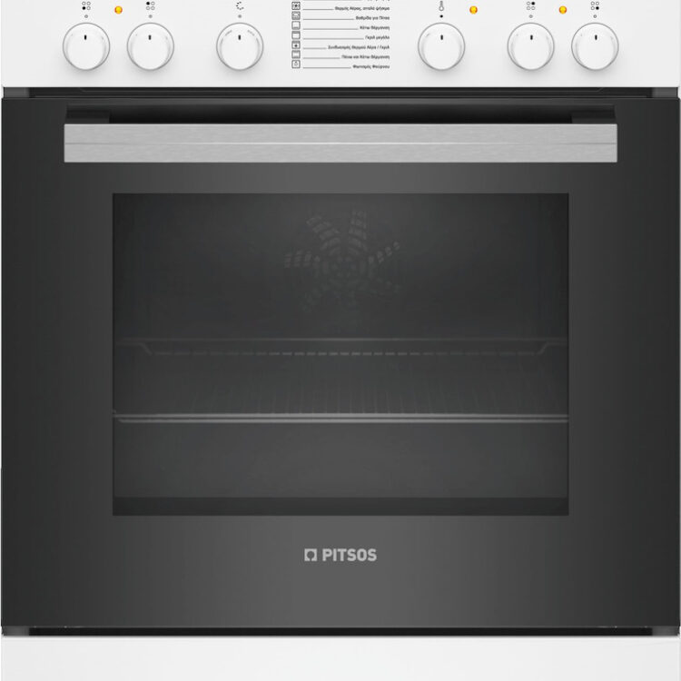 Pitsos Κουζίνα 66lt με Κεραμικές Εστίες Π60εκ. Λευκή