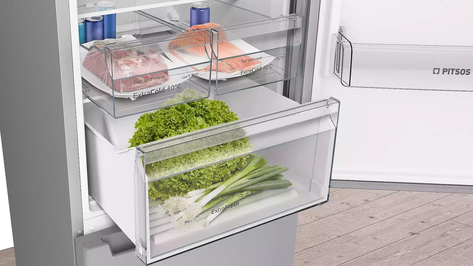 Pitsos Ψυγειοκαταψύκτης 368lt Total NoFrost Υ203xΠ60xΒ66εκ. Inox PKNB39VLE2 - Image 6