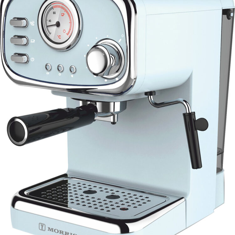 Morris Μηχανή Espresso 1100W Πίεσης 20bar Γαλάζια R20809EMB