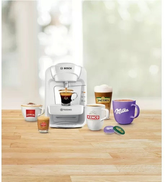 Bosch Tassimo Suny Καφετιέρα για Κάψουλες Tassimo Πίεσης 3.3bar White TAS3104 - Image 4