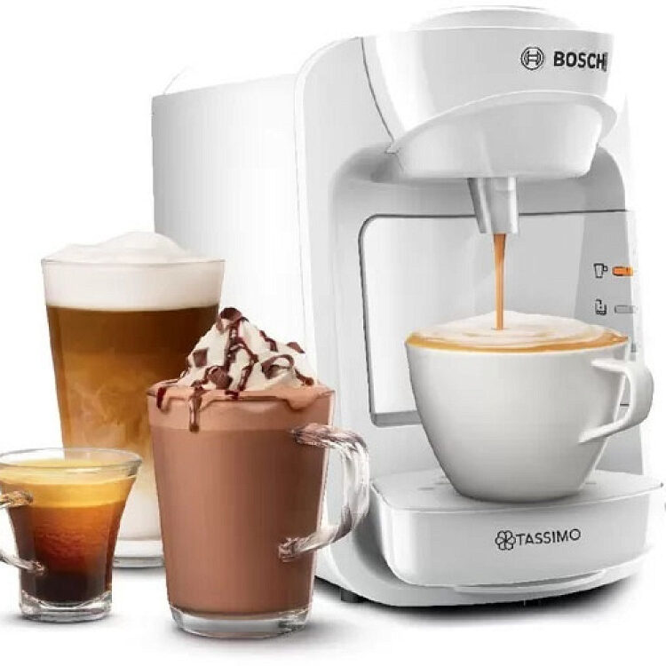 Bosch Tassimo Suny Καφετιέρα για Κάψουλες Tassimo Πίεσης 3.3bar White TAS3104