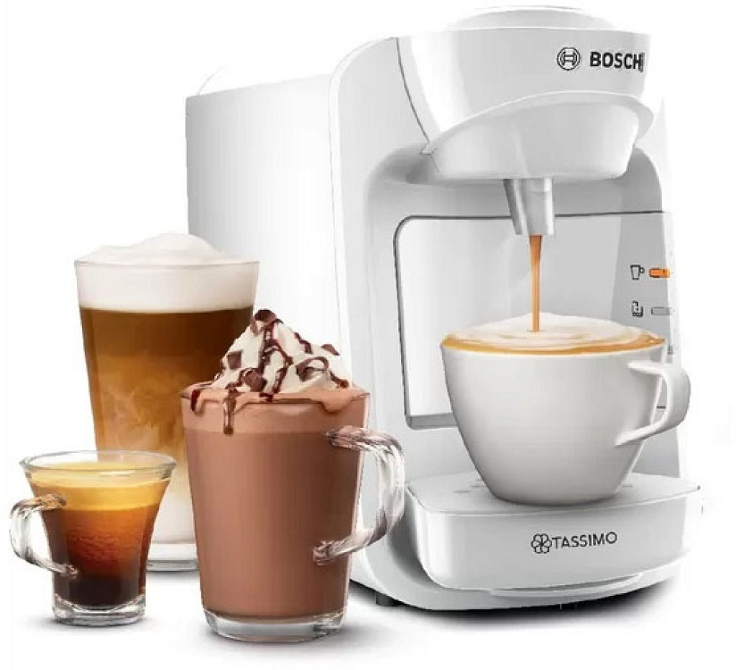 Bosch Tassimo Suny Καφετιέρα για Κάψουλες Tassimo Πίεσης 3.3bar White TAS3104