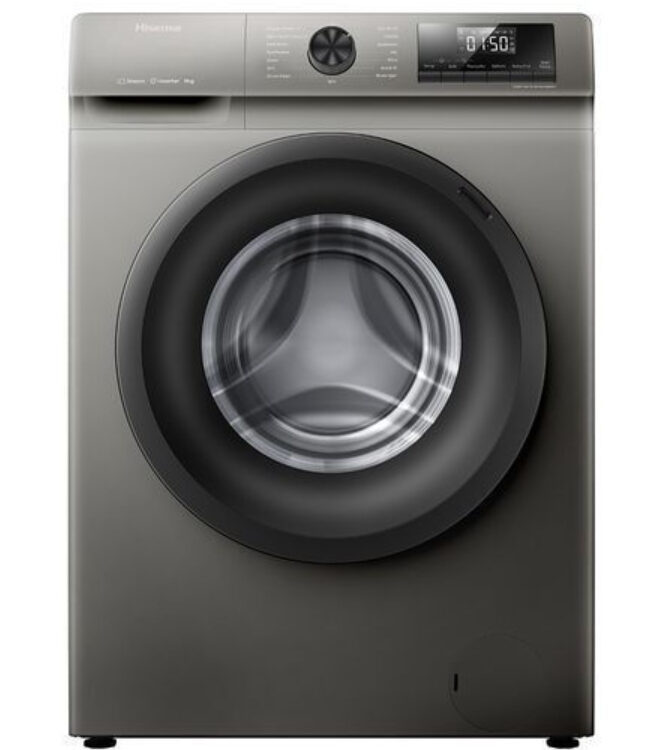 Hisense Πλυντήριο Ρούχων 8kg 1400 Στροφών Inverter Motor Γκρι WFQP8014EVMT
