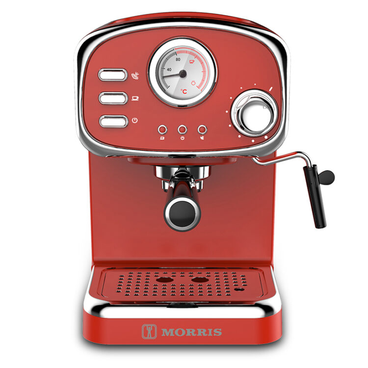 Morris Μηχανή Espresso 1100W Πίεσης 20bar Κόκκινη R20808EMR