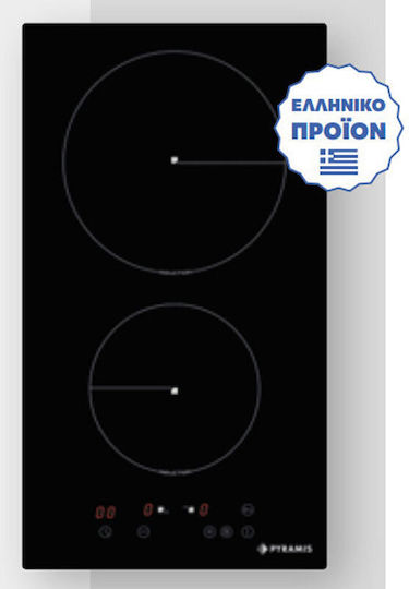 Pyramis PHI32230FMB Domino Επαγωγική Εστία Αυτόνομη με Λειτουργία Κλειδώματος 29x52εκ.