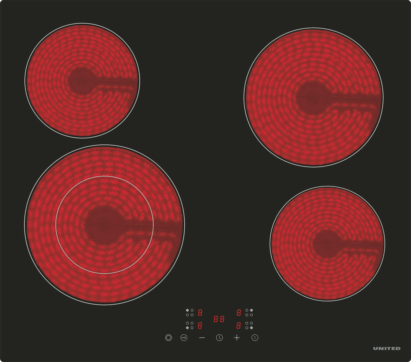 United Κεραμική Εστία Αυτόνομη με Λειτουργία Κλειδώματος 59x52εκ. UBH-60464