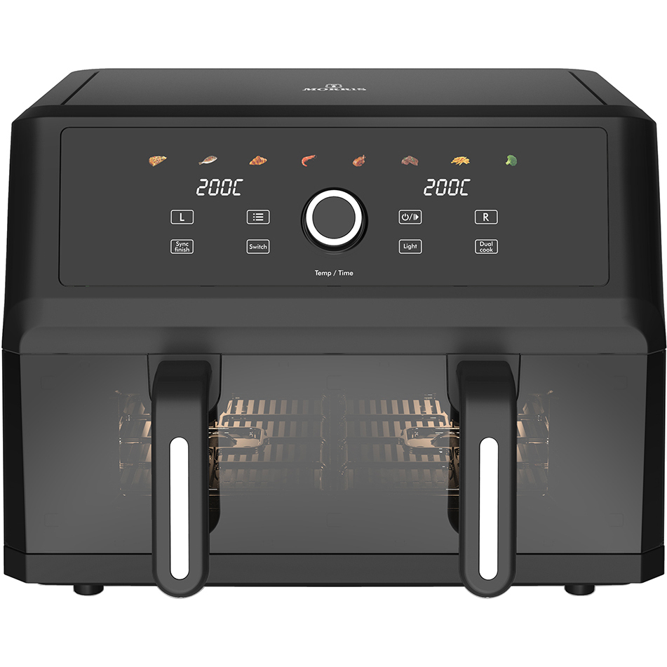 Morris Air Fryer με Διπλό Αποσπώμενο Κάδο 10.4lt Μαύρο MAF-1106