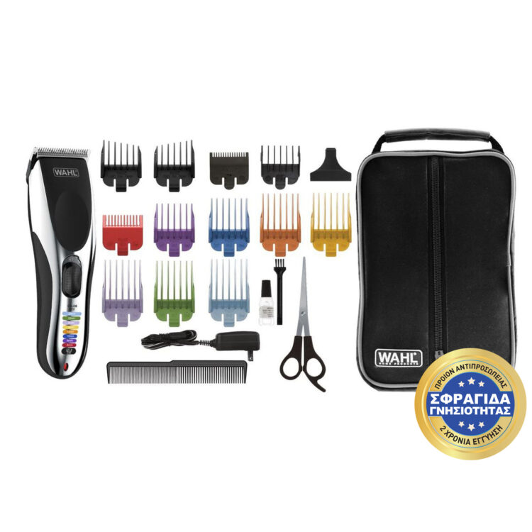 Wahl Professional Color Pro Cordless Επαγγελματικό Σετ Επαναφορτιζόμενης Κουρευτικής Μηχανής Chrome 9649-1416