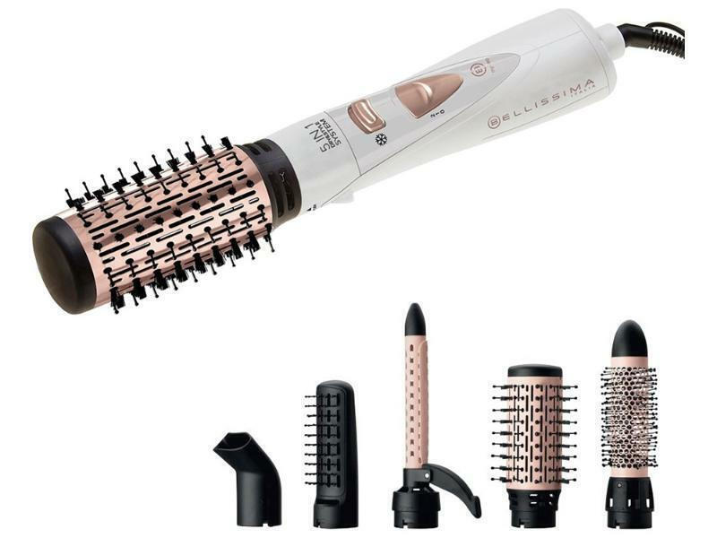 Bellissima Pro Hair Styler 5 in 1 Κεραμική Ηλεκτρική Βούρτσα με Αέρα για Ίσιωμα και Μπούκλες 1000W