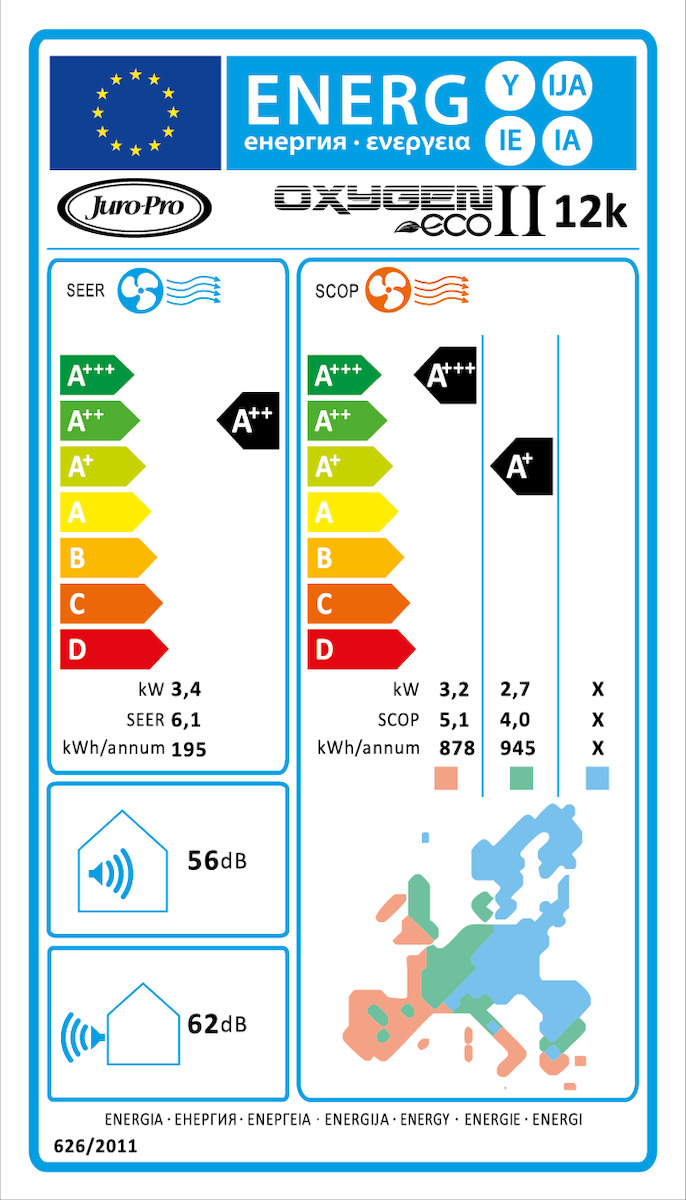 Juro-Pro Eco II Oxygen Κλιματιστικό Inverter 12000 BTU A++/A+ με WiFi - Image 4