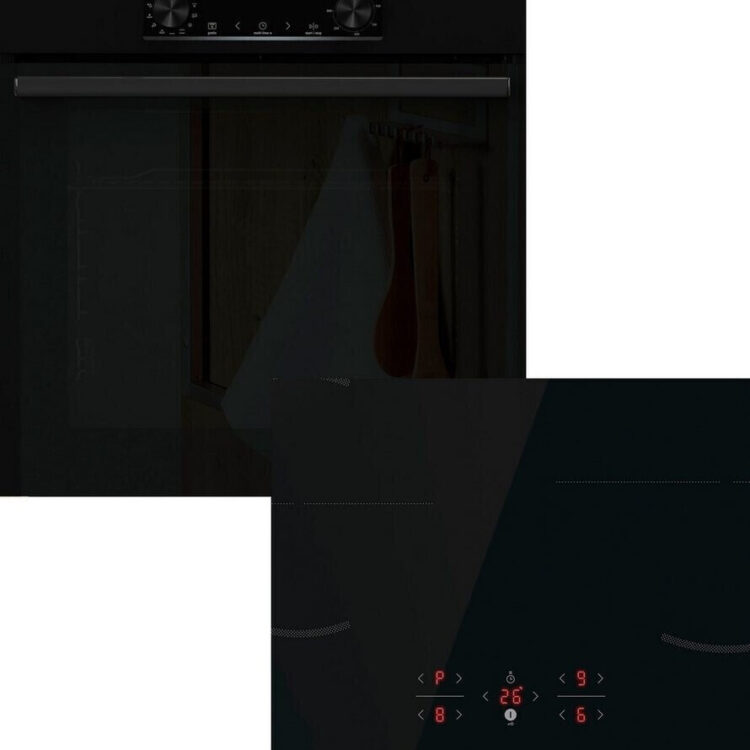 Gorenje Σετ εντοιχισμού Φούρνος άνω Πάγκου 77lt με Επαγωγικές Εστίες Π59.5εκ. Μαύρος