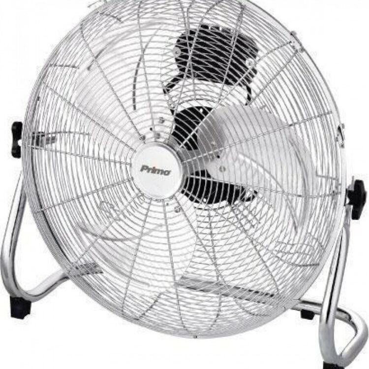 Primo PRFF-80409 Ανεμιστήρας Δαπέδου 90W Διαμέτρου 40cm Ασημί