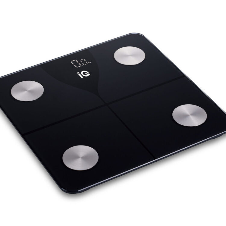 IQ Smart Ζυγαριά 180kg με Λιπομετρητή & Bluetooth Μαύρη SC-744BT