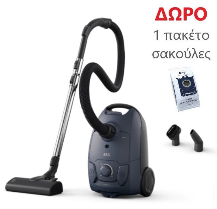 AEG Series 5000 Ηλεκτρική Σκούπα 650W με Σακούλα 3lt Μαύρη AB51C1DB