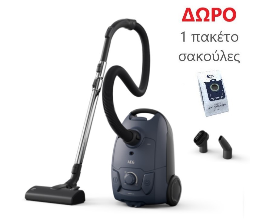AEG Series 5000 Ηλεκτρική Σκούπα 650W με Σακούλα 3lt Μαύρη AB51C1DB